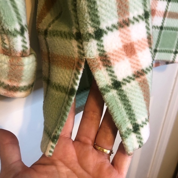MAXWELL Womens Button Down Oversized Shirt/Shacket Green White Rust Size Small - Picture 4 of 7